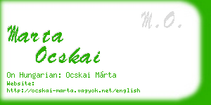 marta ocskai business card
